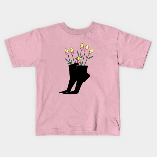 boots Kids T-Shirt by Marcio Alek